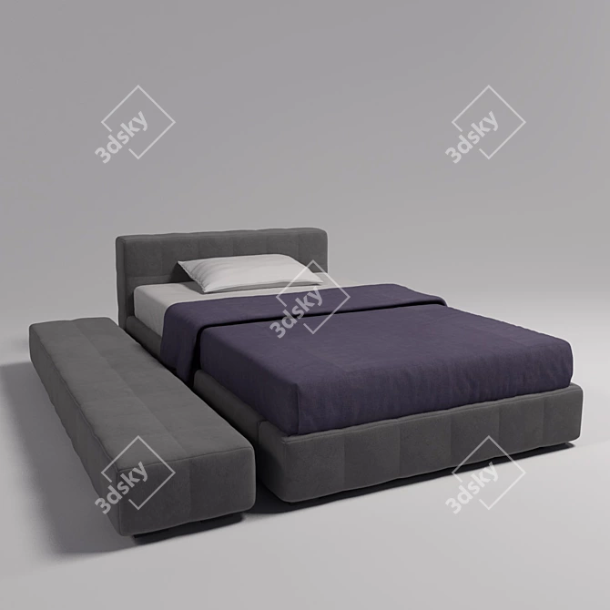 Sleek BONALDO Squaring Bed 3D model image 1