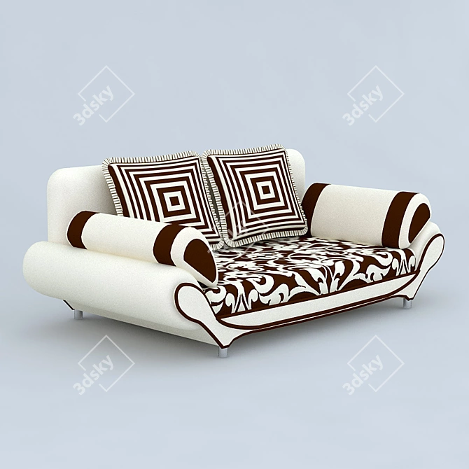 Elegant Living Room Sofa 3D model image 1