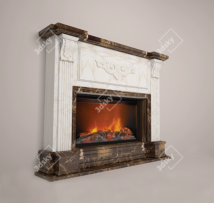 Classic Fireplace Model 3D model image 1