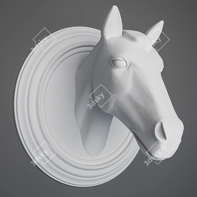 Elegant Gypsum Horse 3D model image 1