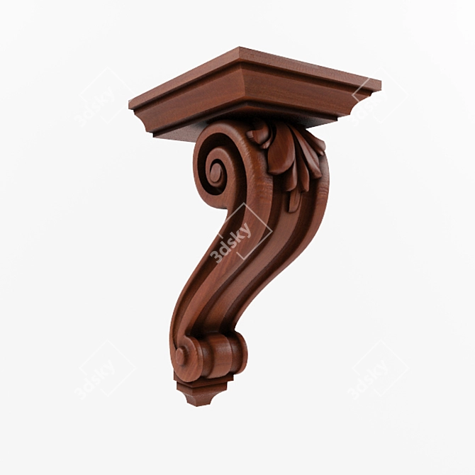 Title: Carved Patina Bracket 3D model image 1