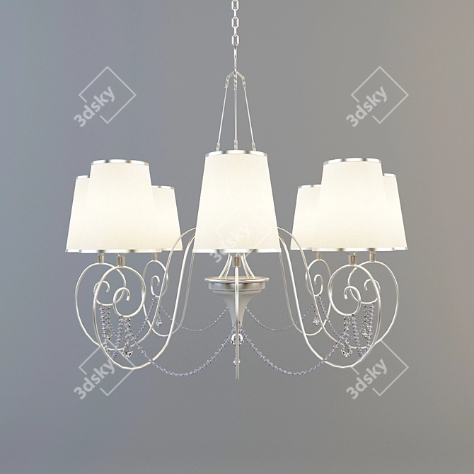 Elegant Silver Leaf Florenz Lamp 3D model image 1