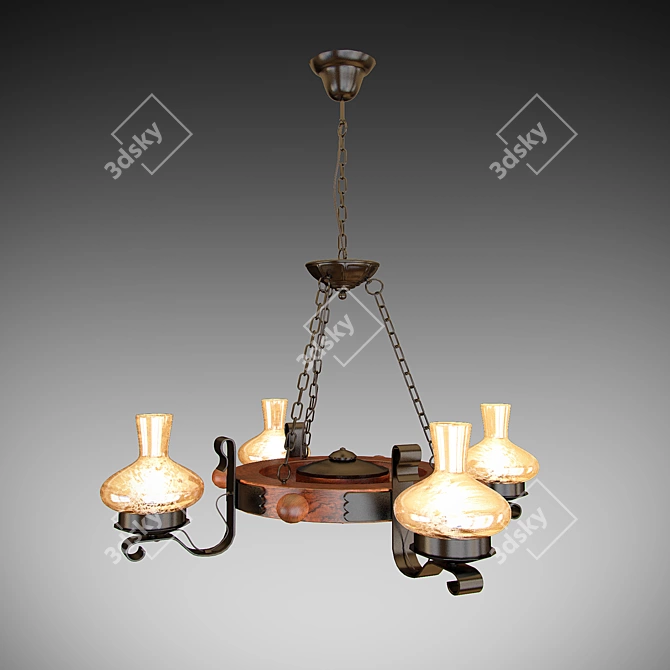 Arte Lamp Legno: Elegant Vintage Floor Lamp 3D model image 1