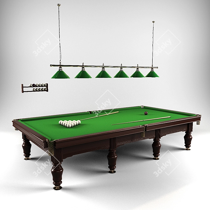 12ft Snooker Table: Premium-Quality for Ultimate Game Experience 3D model image 1