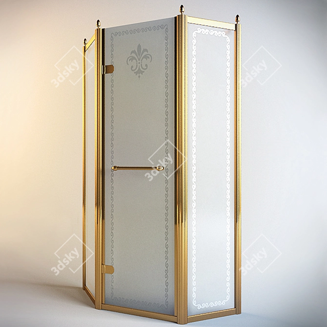 Italian Retro Shower Enclosure 3D model image 1