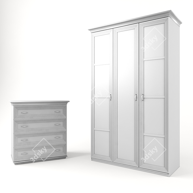 Title: Custom-Made Wardrobe and Chest 3D model image 2