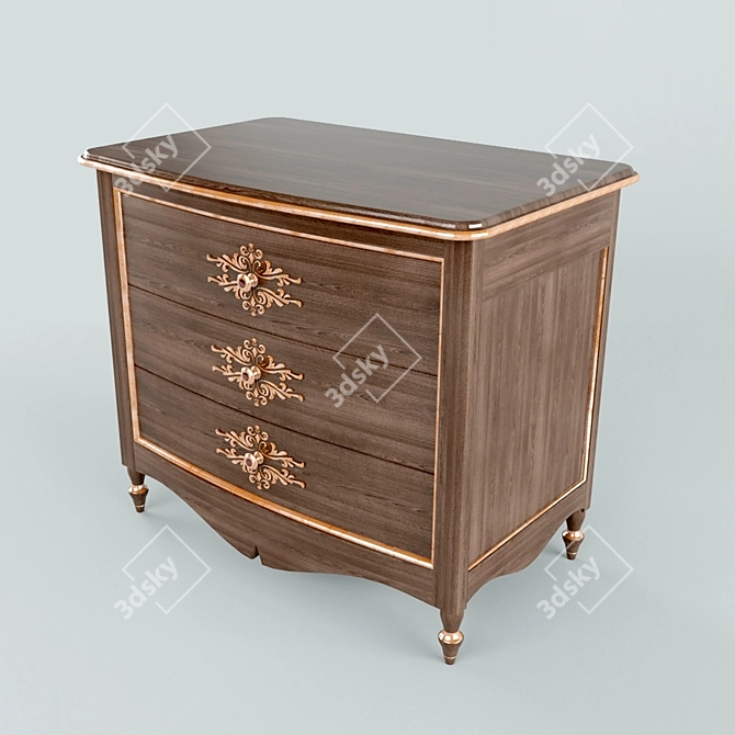 Patterned Chest of Drawers 3D model image 1