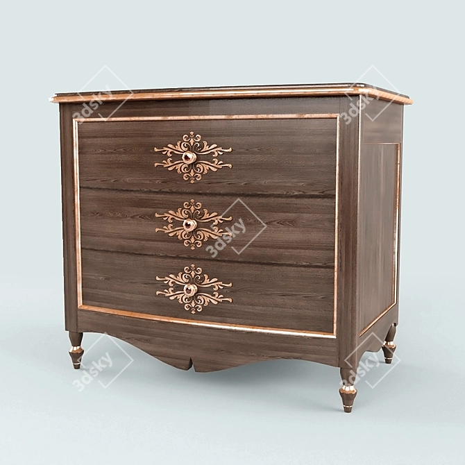 Patterned Chest of Drawers 3D model image 2