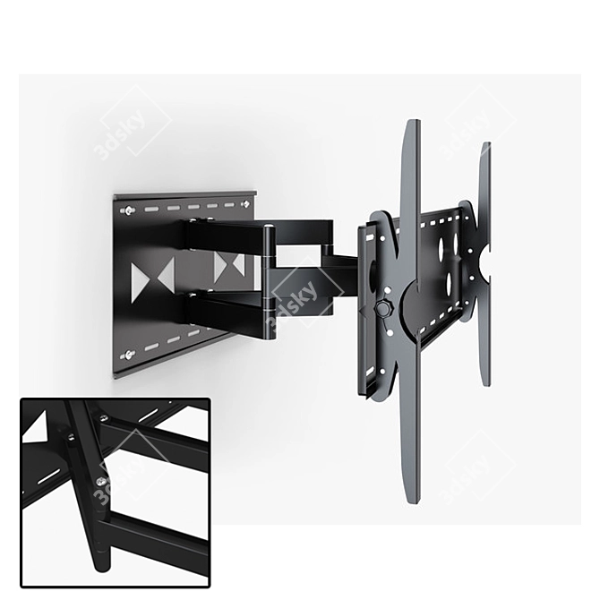 Animated TV Bracket: Rigged Rotate 3D model image 1