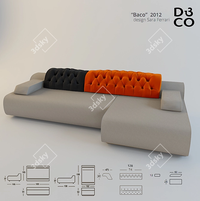 Modular Sofa "BACO" - Italian Elegance 3D model image 1