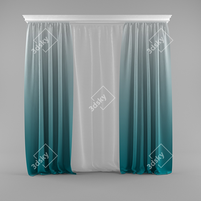 Elegant Window Treatments 3D model image 1