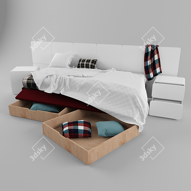 Max Mod.1 Bed: Sleek and Stylish 3D model image 1