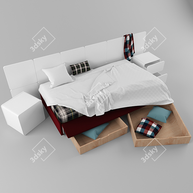 Max Mod.1 Bed: Sleek and Stylish 3D model image 2