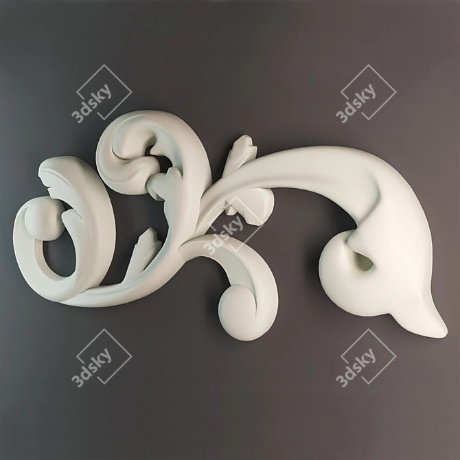 Title: Elegant Carved Element 3D model image 1