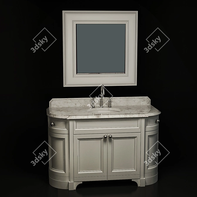 Luxury Marble Sink Set 3D model image 1