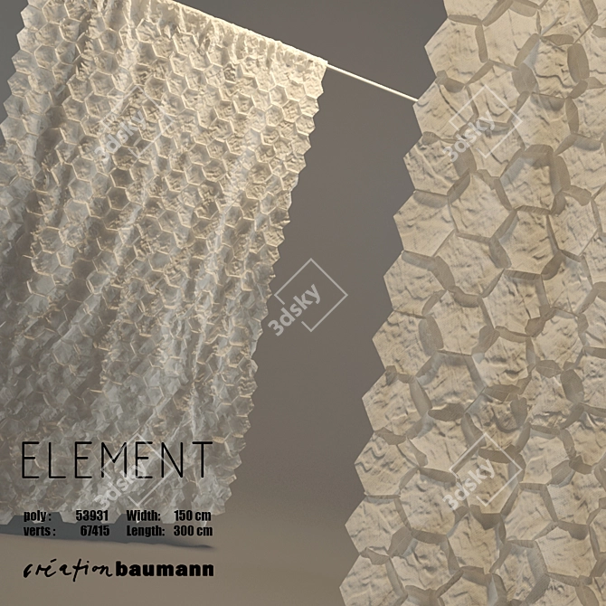 Handcrafted Honeycomb Curtain 3D model image 1