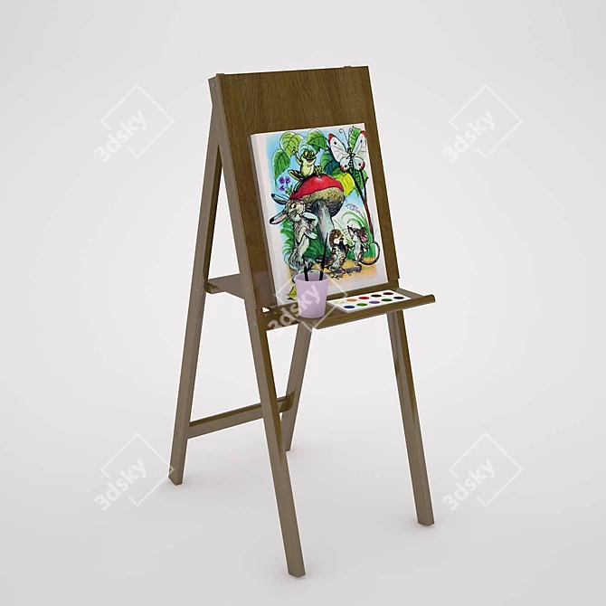 Foldable Children's Easel | 40x60x100 cm 3D model image 1