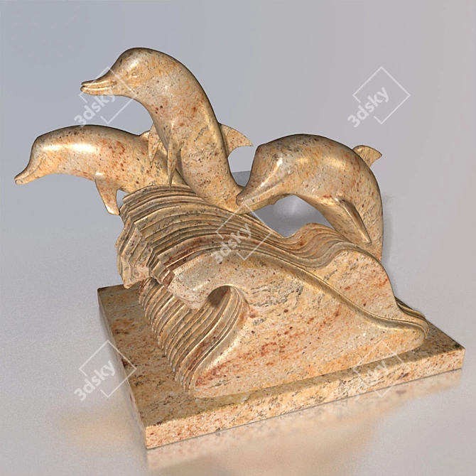 Graceful Dolphin Sculpture 3D model image 1