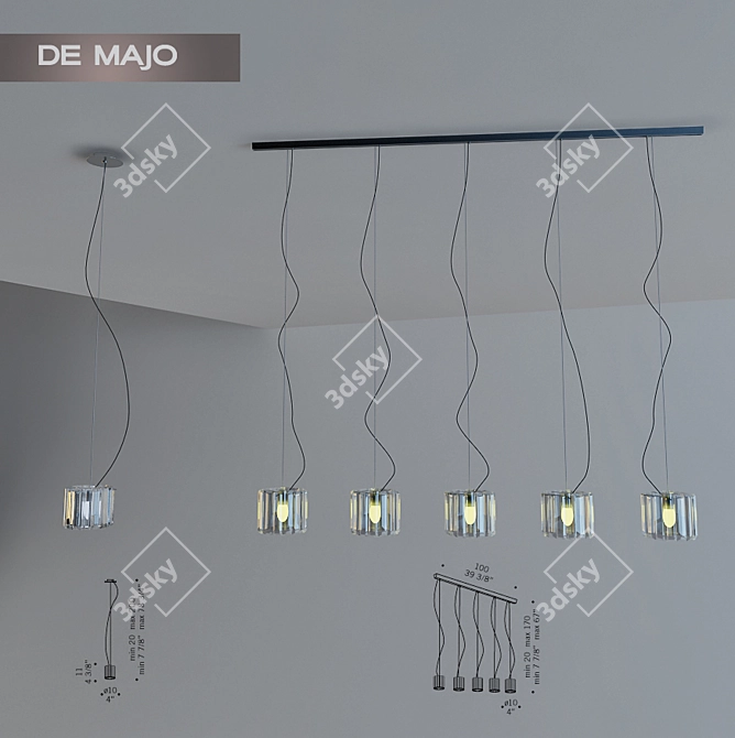 Elegant Charlotte Pendant Light 3D model image 1