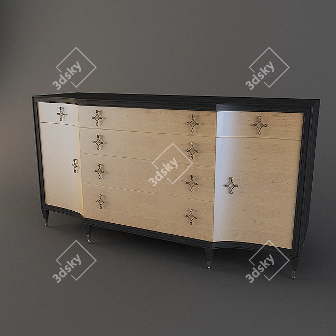 Classic Contemporary Locker: Opposites Attract 3D model image 1