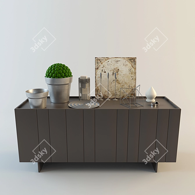 Stripe Locker: Novamobili's Decorative Storage 3D model image 1