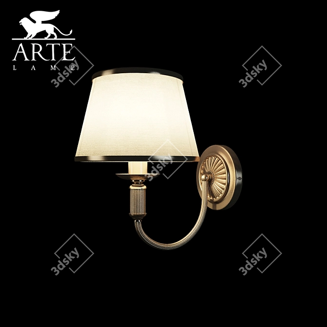 Arte Lamp A3579AP-1AB: Classic Sconce with Shade 3D model image 1