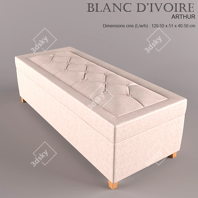 Elegant Ivory Bench: Couch Arthur 3D model image 1