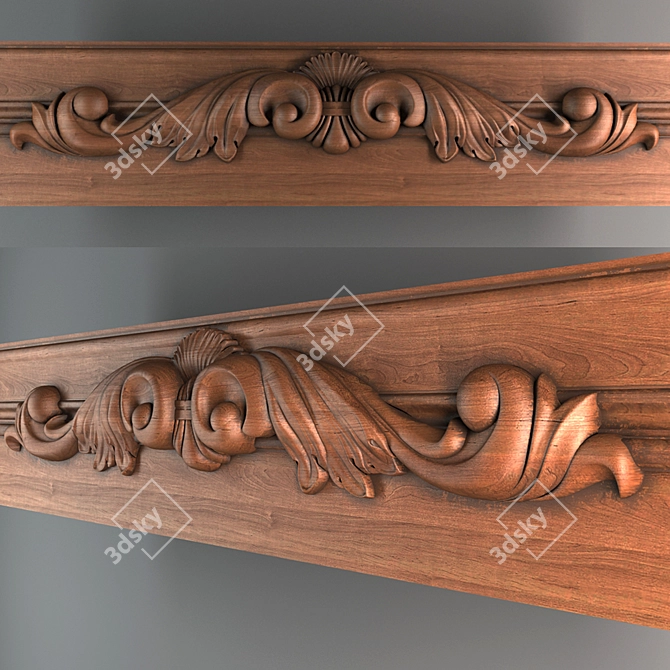 Vintage Carved Element 5 3D model image 1