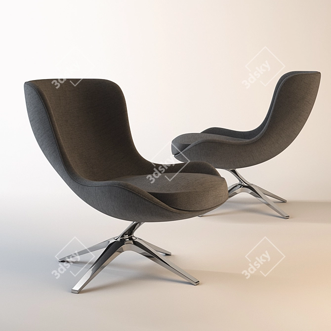 Elegant Comfort: Heron Chair 3D model image 1