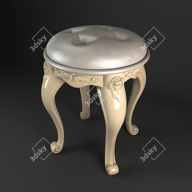 Classic Carved Ottoman 3D model image 1