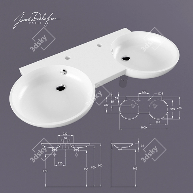 Formilia Spherik: Double Suspended Basin 3D model image 1