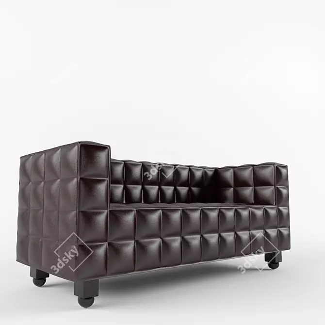 J. Hoffmann ALIVAR Mvsevm 632: Unique Leather Sofa 3D model image 1