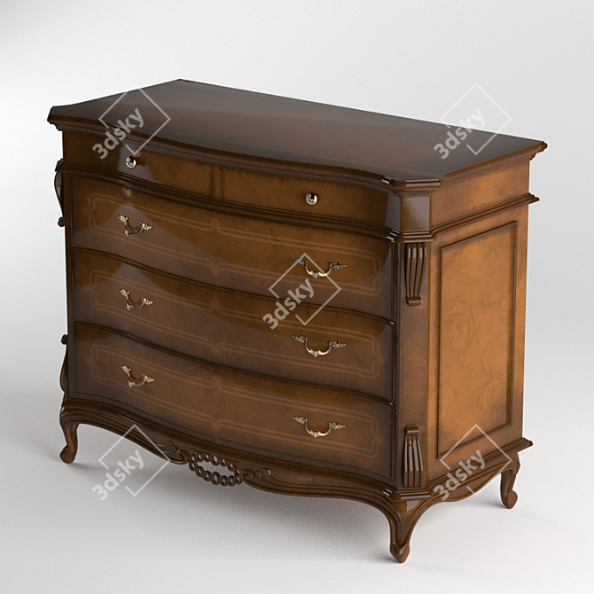 Rustic Charm Locker 3D model image 1