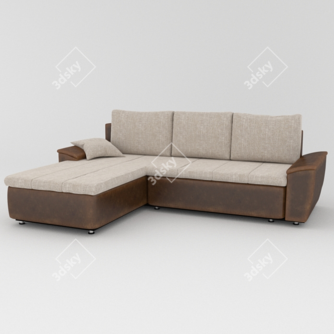 Elegant Carola Sofa 3D model image 1