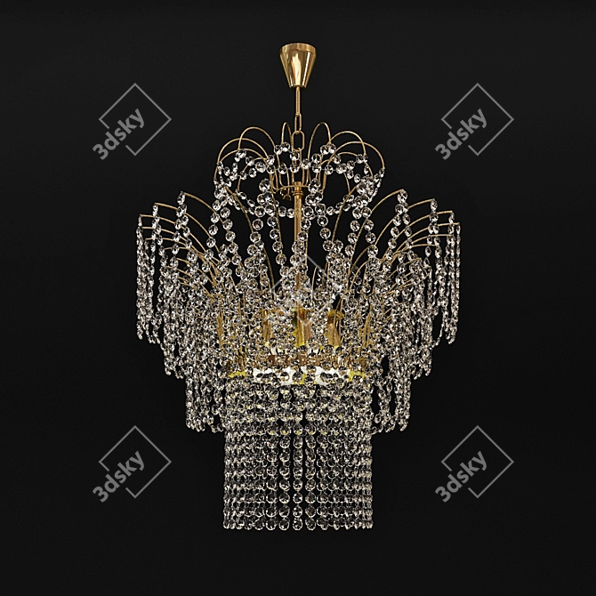 Elegant Crystal Chandelier 3D model image 1