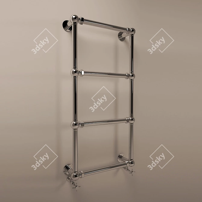 Luxury White Gold Heated Towel Rail 3D model image 1