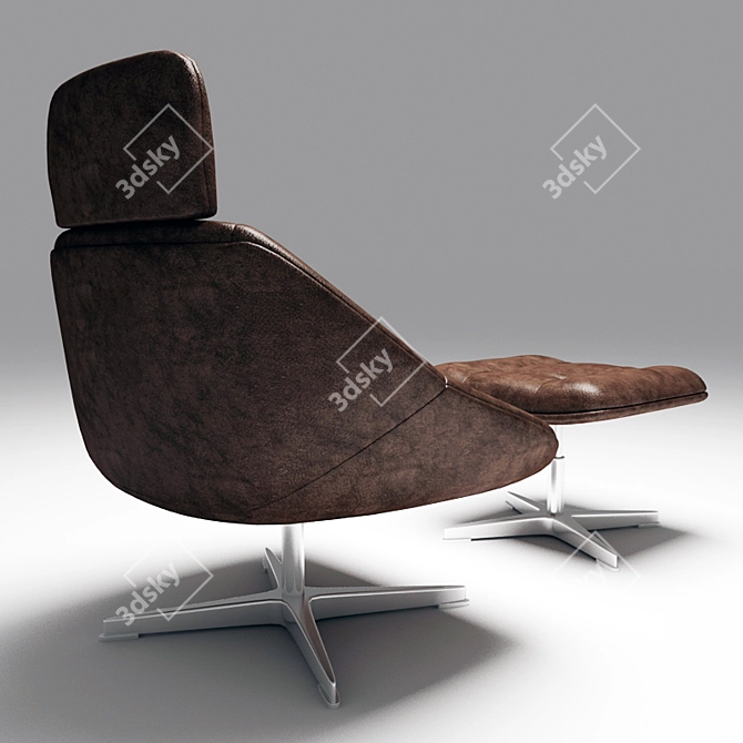 Elegant Chair with Ottoman 3D model image 2