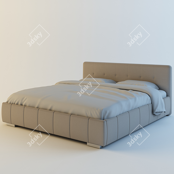 Elegant Scarlet 180 cm Bed 3D model image 1