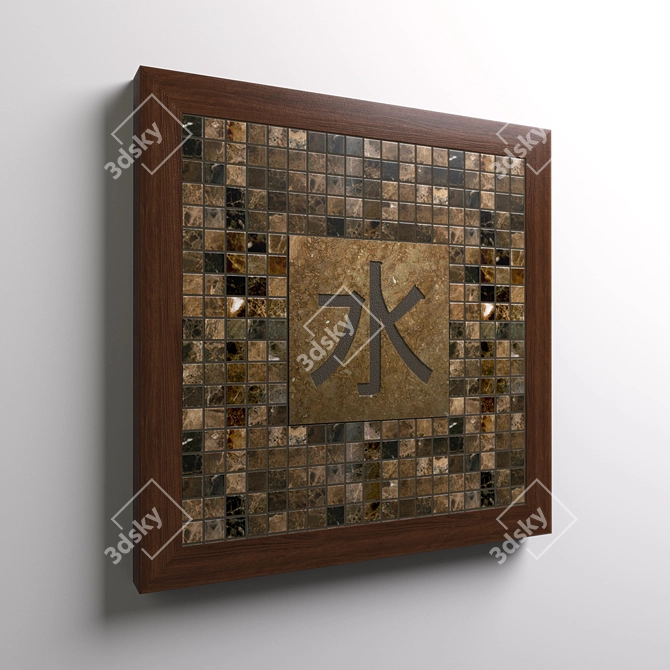 Japanese Water Mosaic Panel 3D model image 1