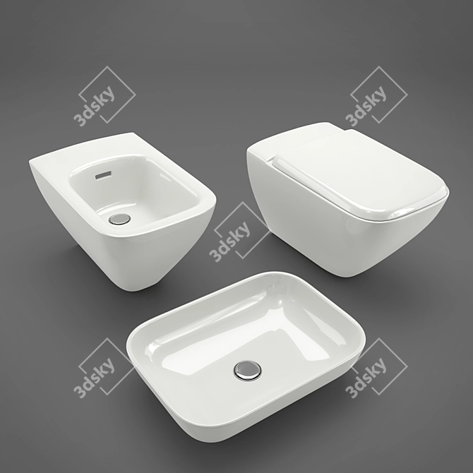 Luxury Bidet Toilet Sink 3D model image 1