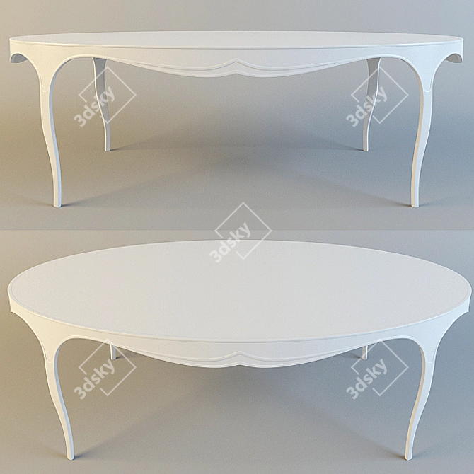 Elegant Oak Dining Table 3D model image 1