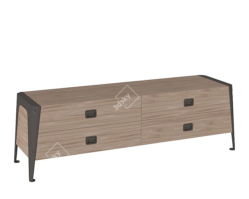 Elegant Fusion TV Stand 3D model image 1