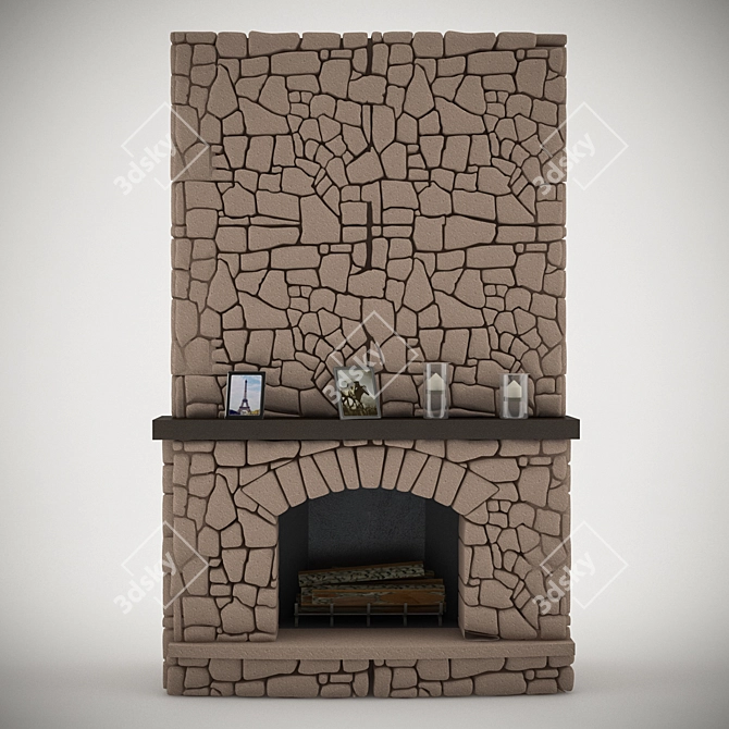 Shale Style Home Fireplace 3D model image 1