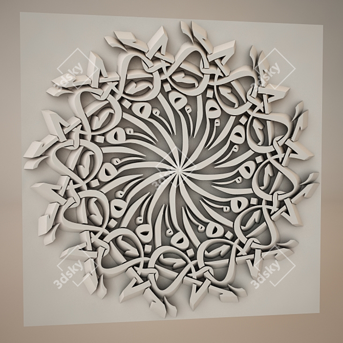 Arabic Letters 3D Wall Panel 3D model image 2