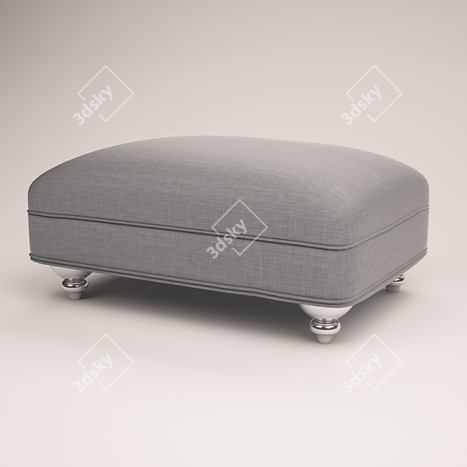 Art Deco Ottoman 3D model image 1