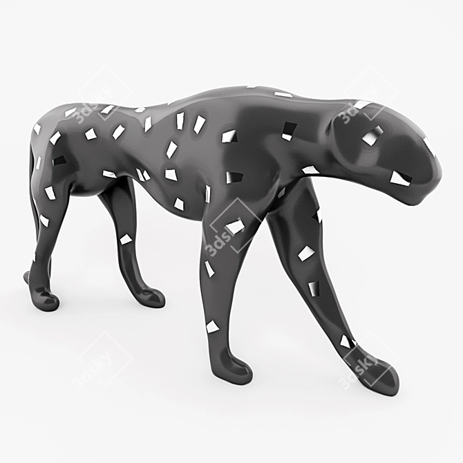 Graceful Panther Statue 3D model image 1