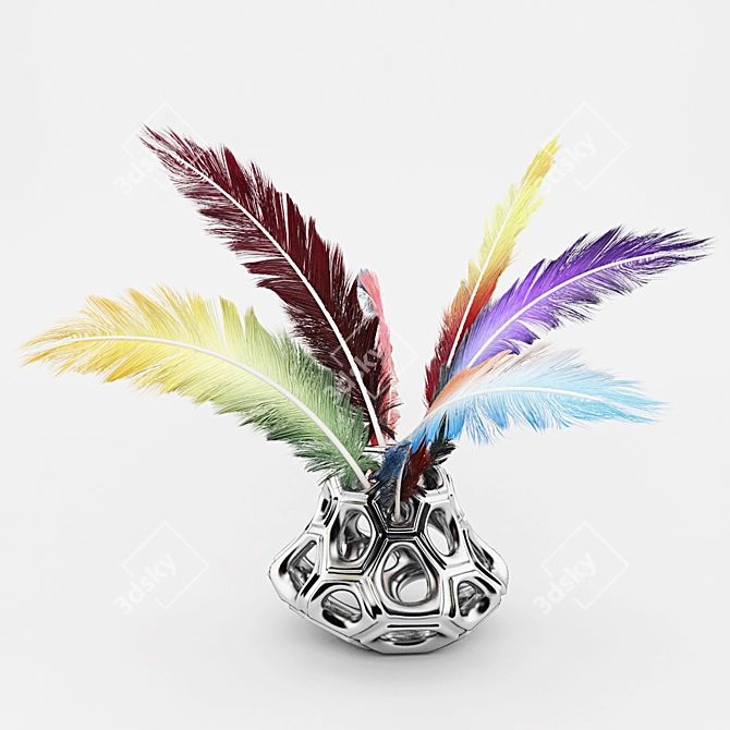Feathered Vase 3D model image 1