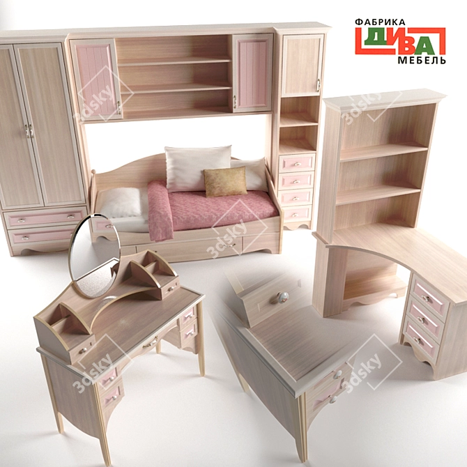 Diva Furniture: Nicole Collection 3D model image 1