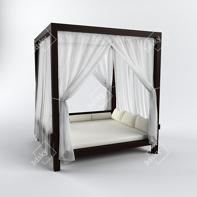 Beach Bed Gazebo: Portable and Stylish 3D model image 1