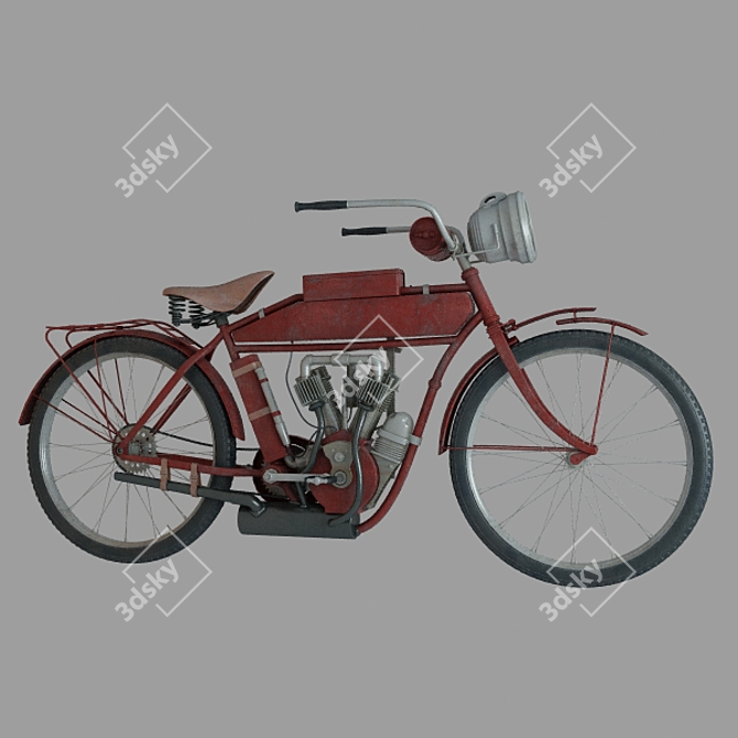 Vintage Indian Motorcycle 1912 3D model image 2